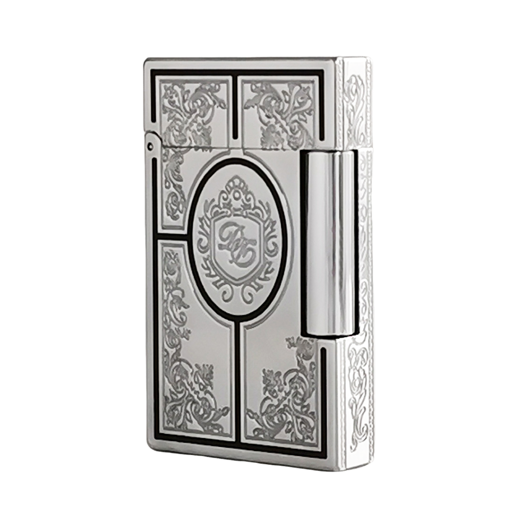 ST DUPONT SECOND EMPIRE PREMIUM GAS LIGHTER - LIMITED EDITION - Silver - Angle View