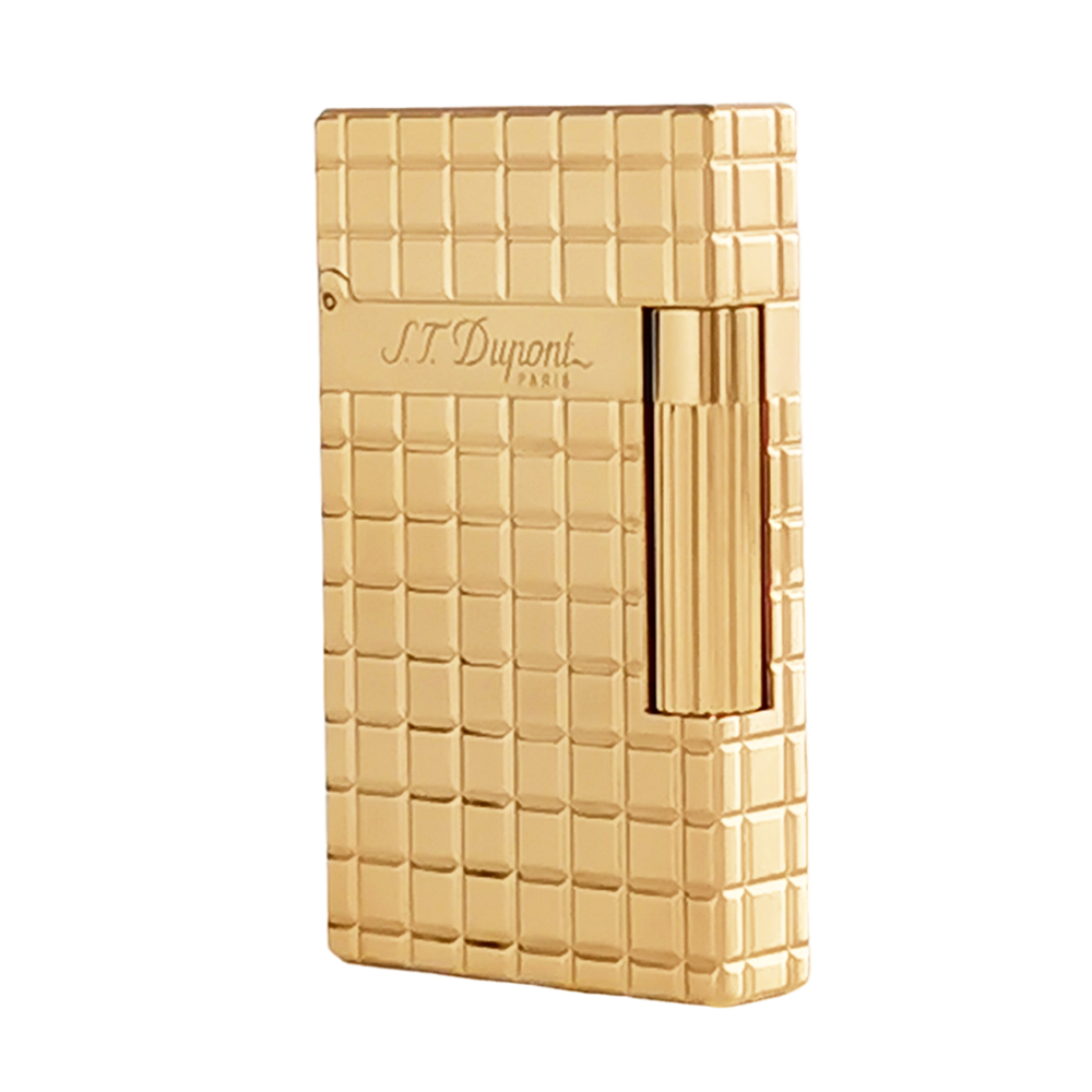ST Dupont Lighter Ligne 2 Engraving Square Lattice - Gold - View 8