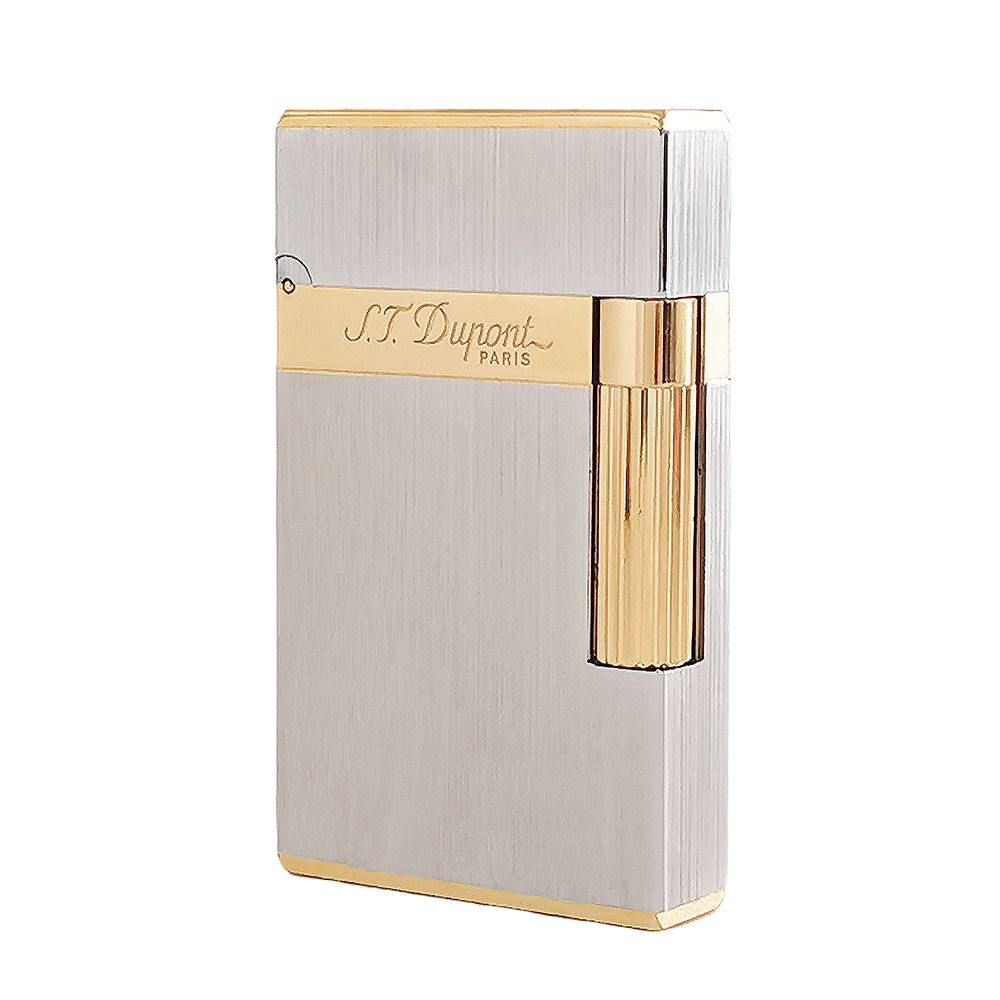 Double Flames Brushed Metal Dupont Gas Lighter