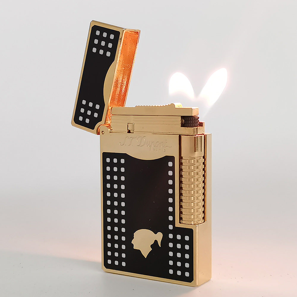 Dual Flames COHIBA x Dupont Ligne2 Lighter - Gold - Front View