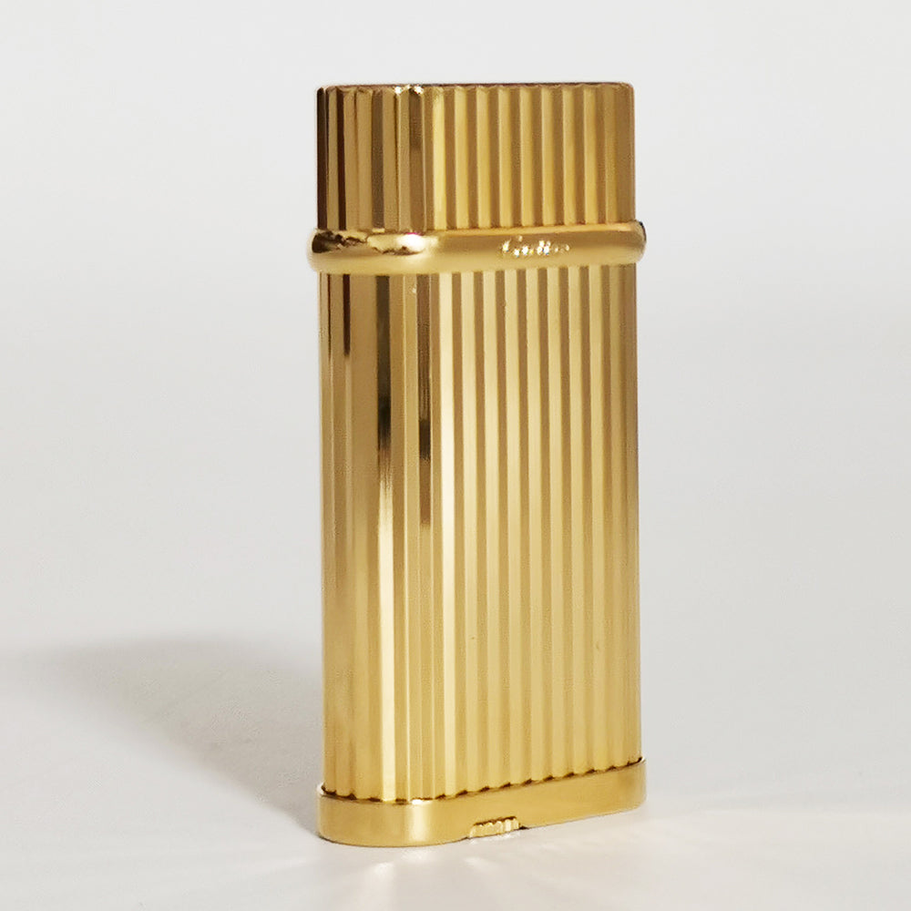 Cartier Lighter Classic Vertical Stripe Design - Gold - Side View