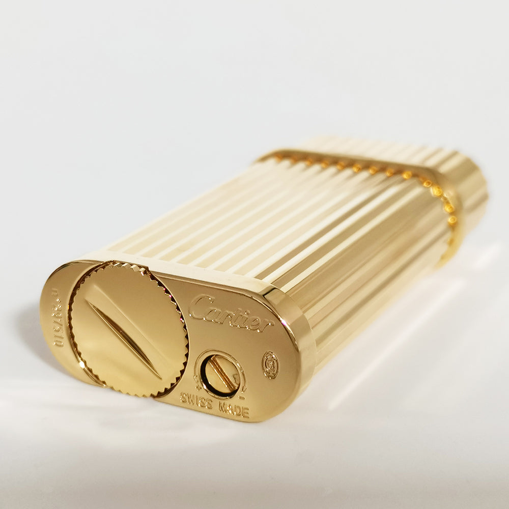 Cartier Lighter Classic Vertical Stripe Design - Angle View