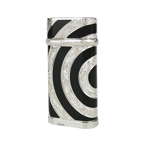 Cartier Royking Gas Lighter Gold Black Vintage