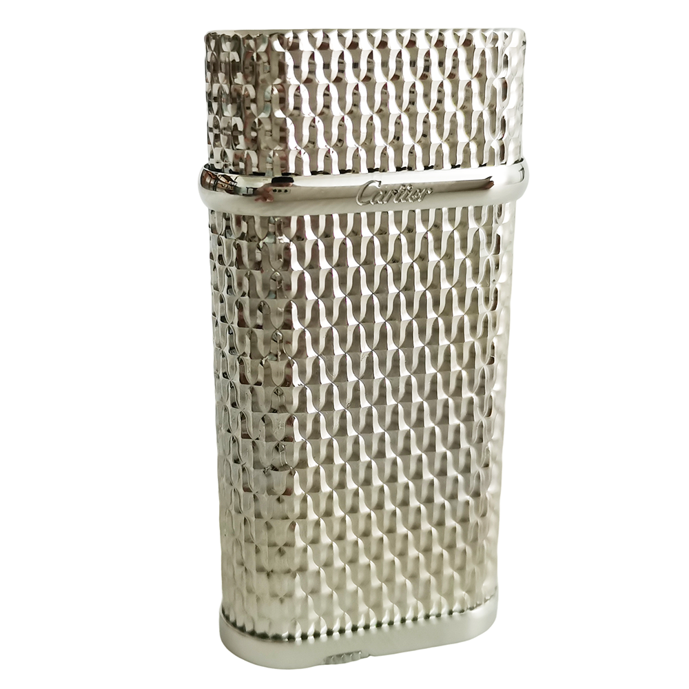 Cartier DE PARIS Gas Lighter Special Engraved Pattern - Side View