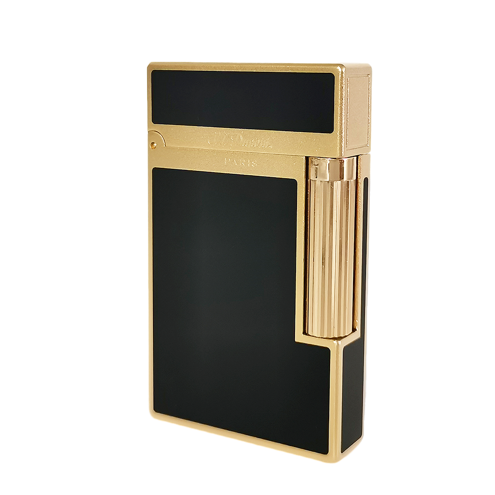 ST Dupont Gas Lighter Classic Frosted Craftsmanship - Gold - Front View