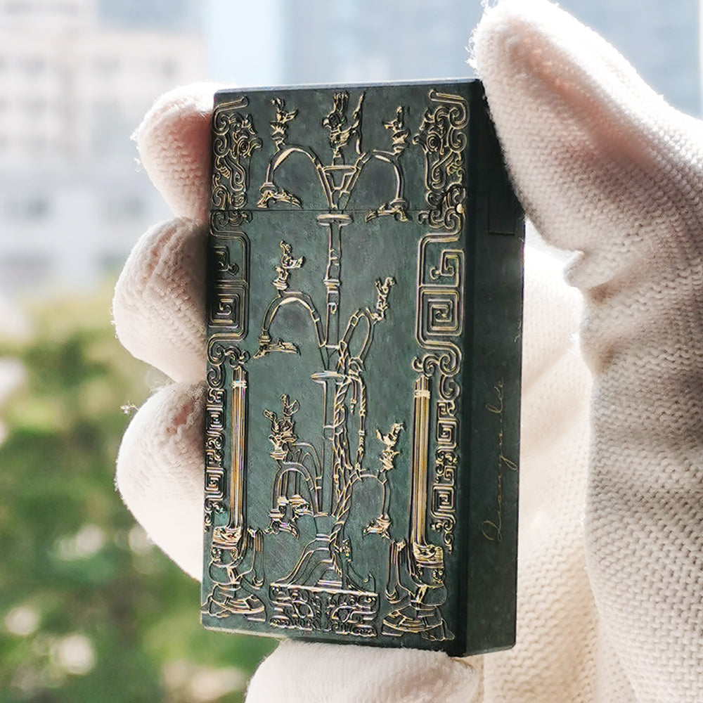 St Dupont Sanxingdui Bronze Head Wearing a Gold Mask Lighter - View 8