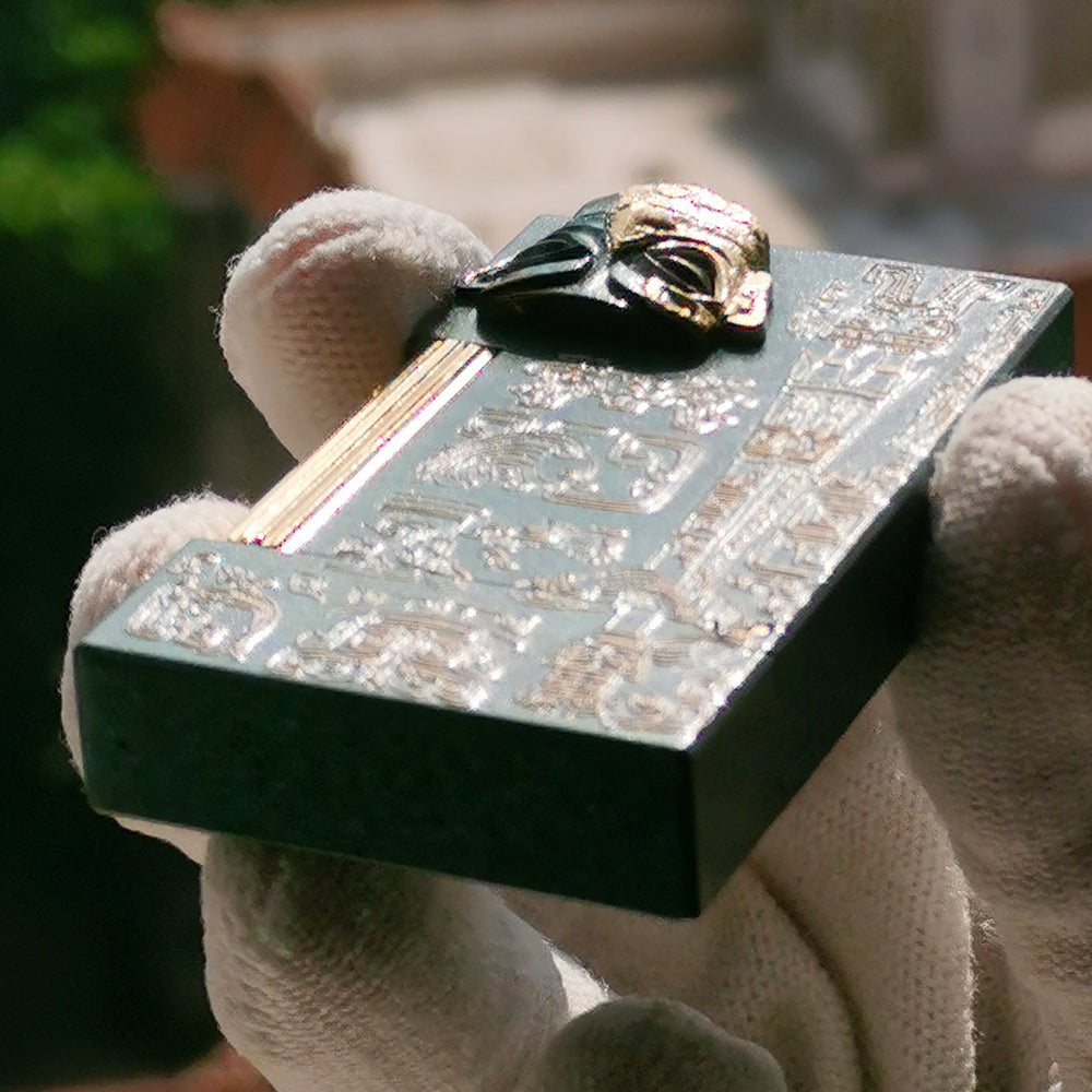 St Dupont Sanxingdui Bronze Head Wearing a Gold Mask Lighter - View 11