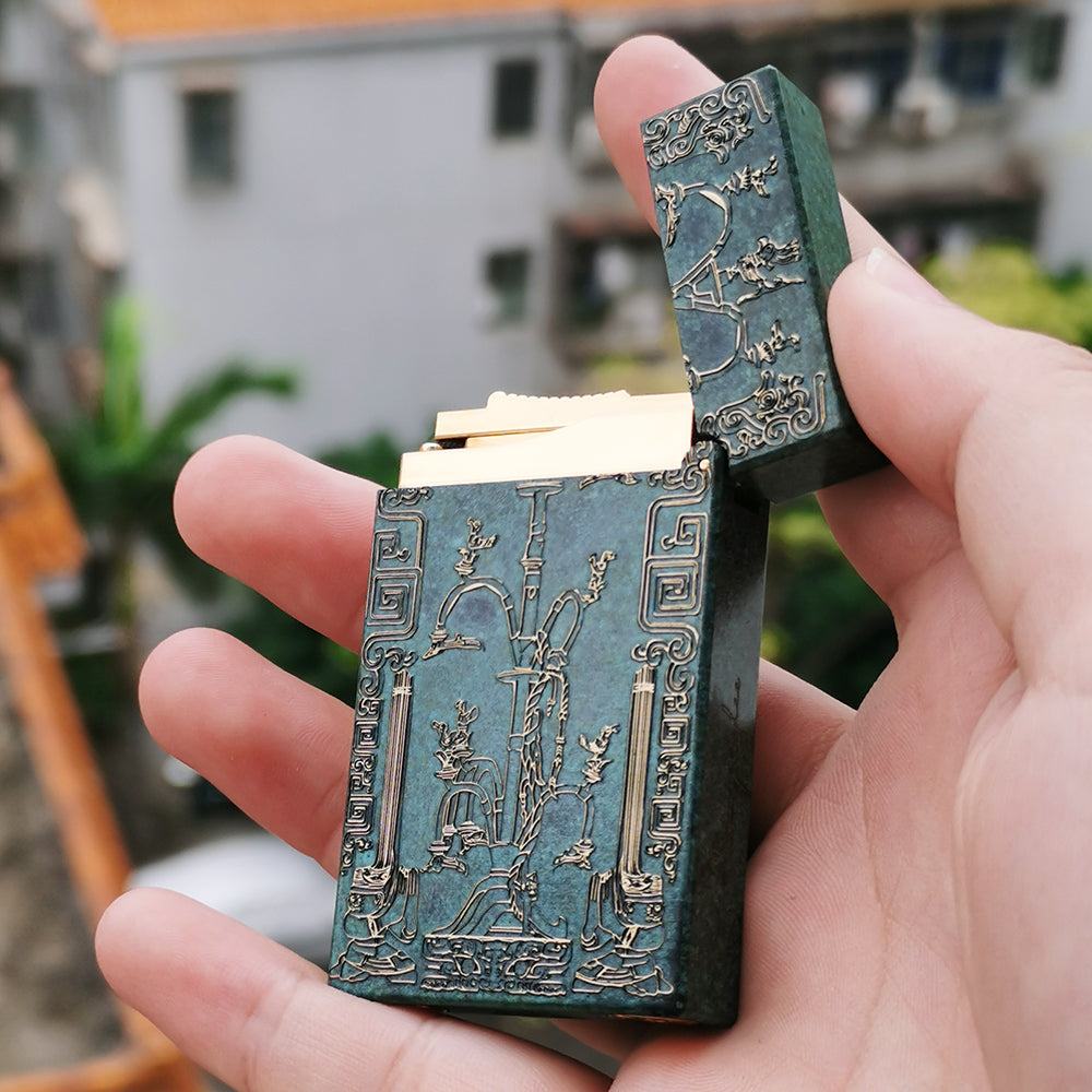 St Dupont Sanxingdui Bronze Head Wearing a Gold Mask Lighter - View 10