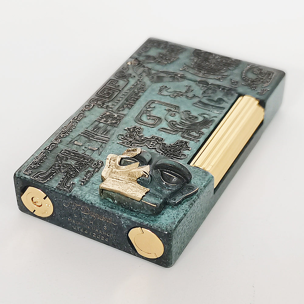 St Dupont Sanxingdui Bronze Head Wearing a Gold Mask Lighter - View 13