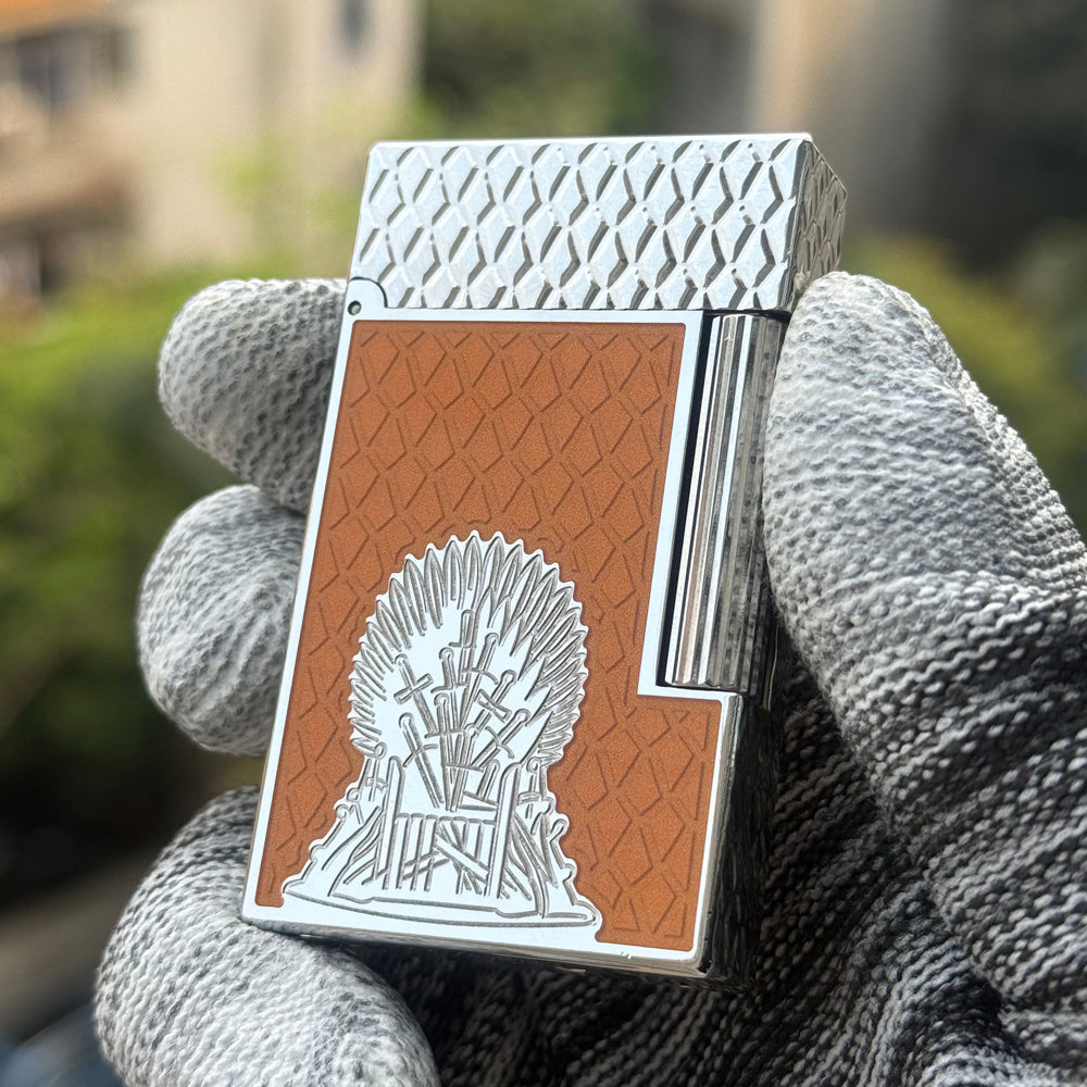 Double Flames S.T. Dupont Ligne 2 Game of Thrones Lighter – Fire Orange with Dragon Scale Design - View 17