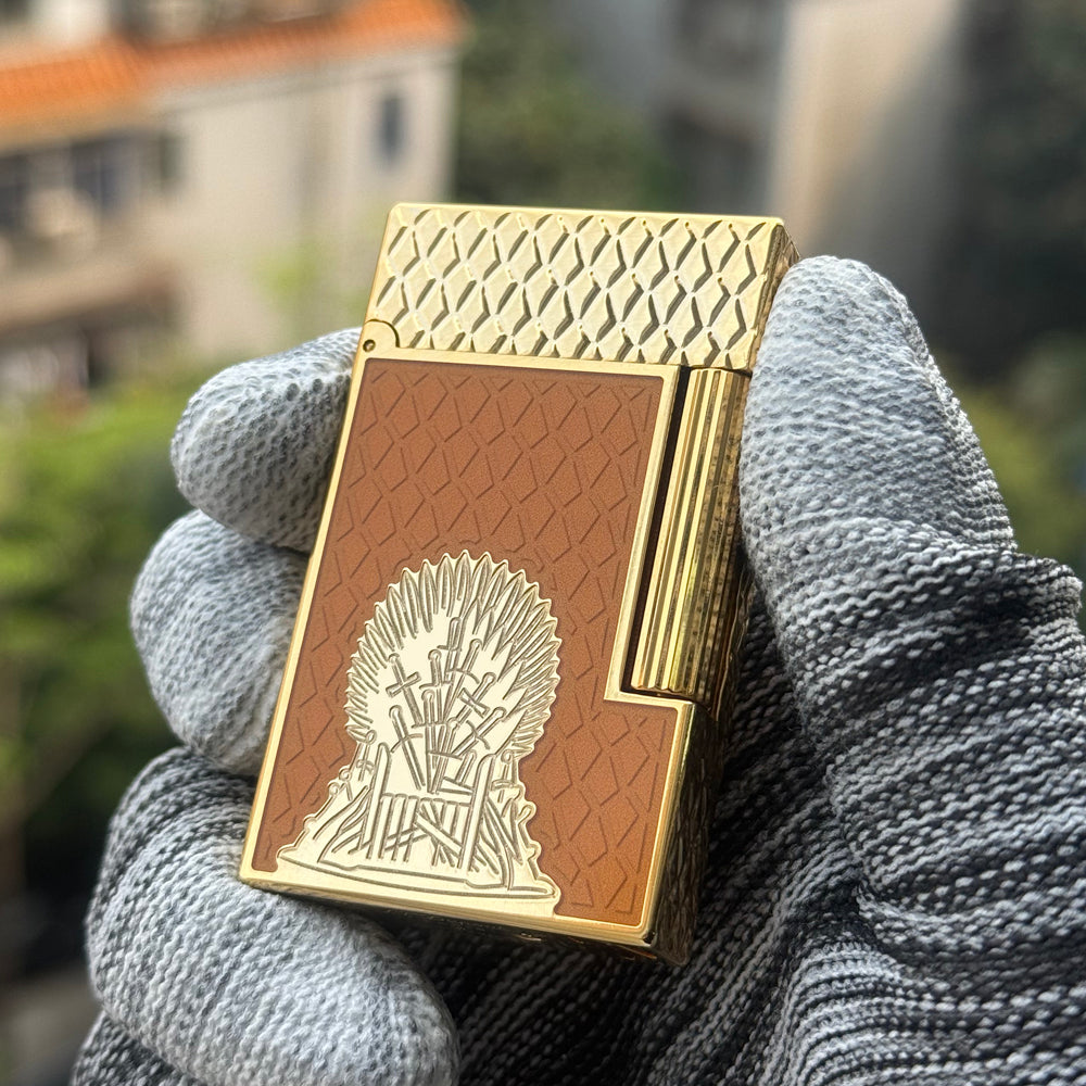 Double Flames S.T. Dupont Ligne 2 Game of Thrones Lighter – Fire Orange with Dragon Scale Design - View 16
