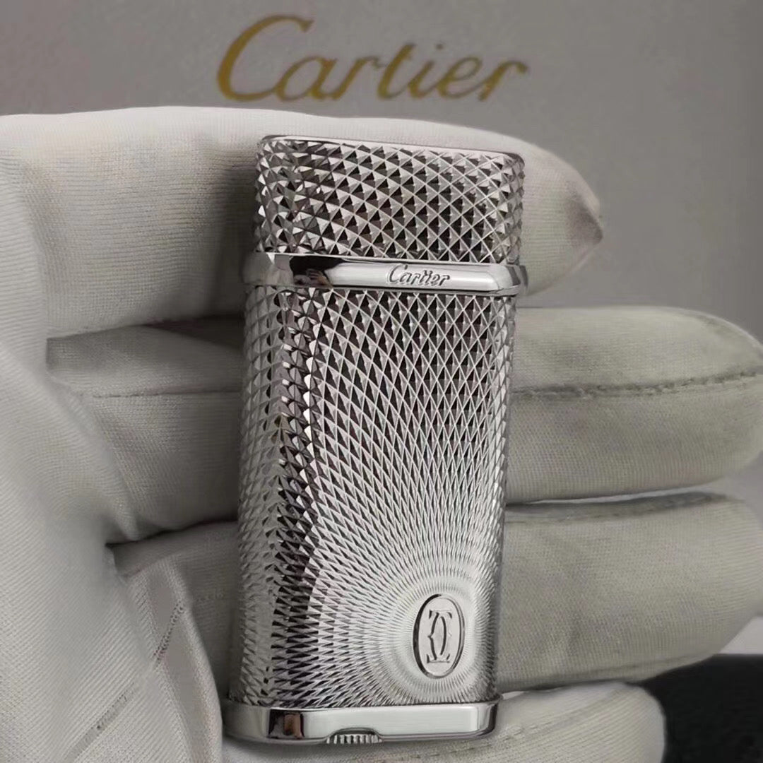 Cartier Lighter Luxury Portable Right Label - Silver - Front View