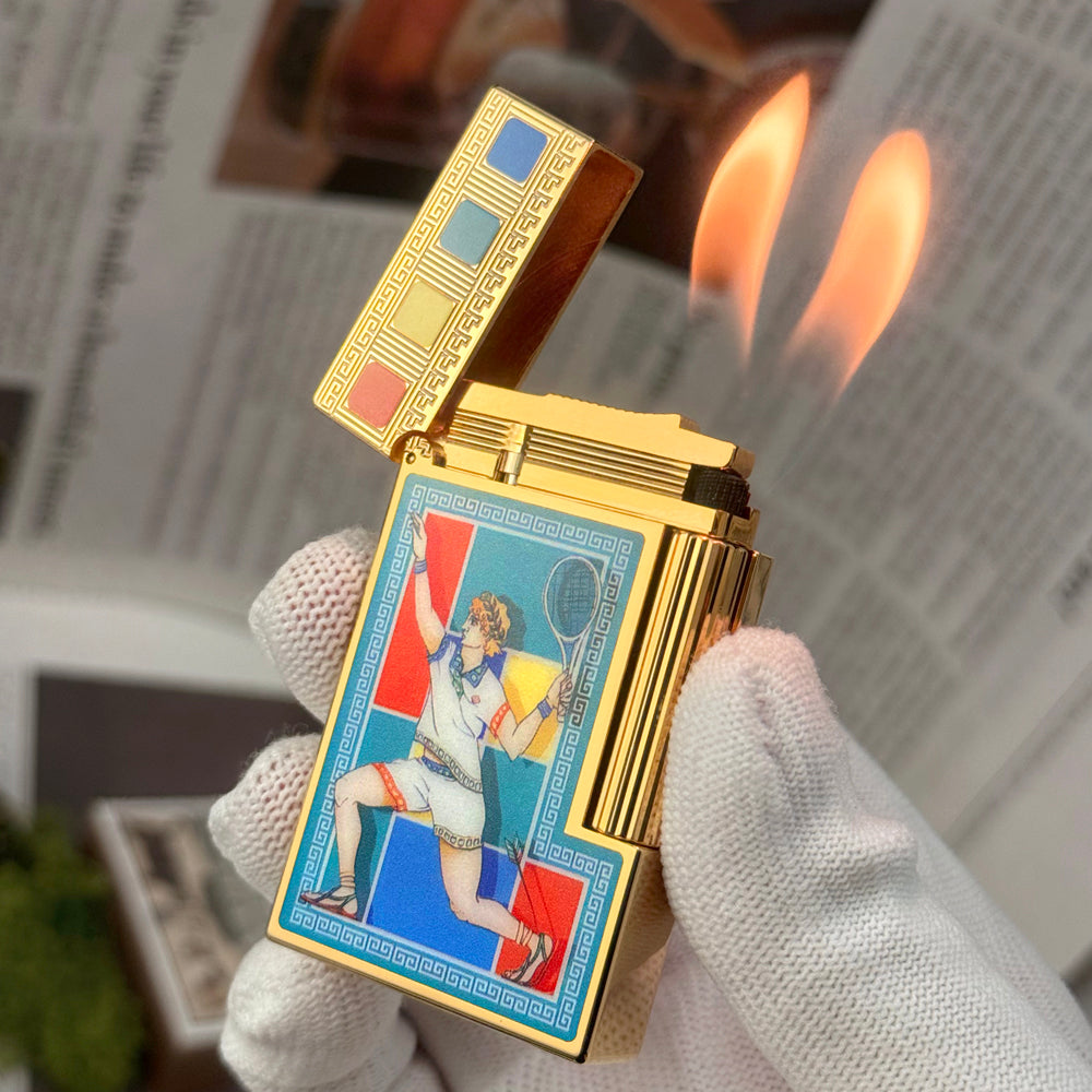 Double Flames S.T. Dupont Ligne 2 Casablanca Multicolor Mosaic Lighter - View 9