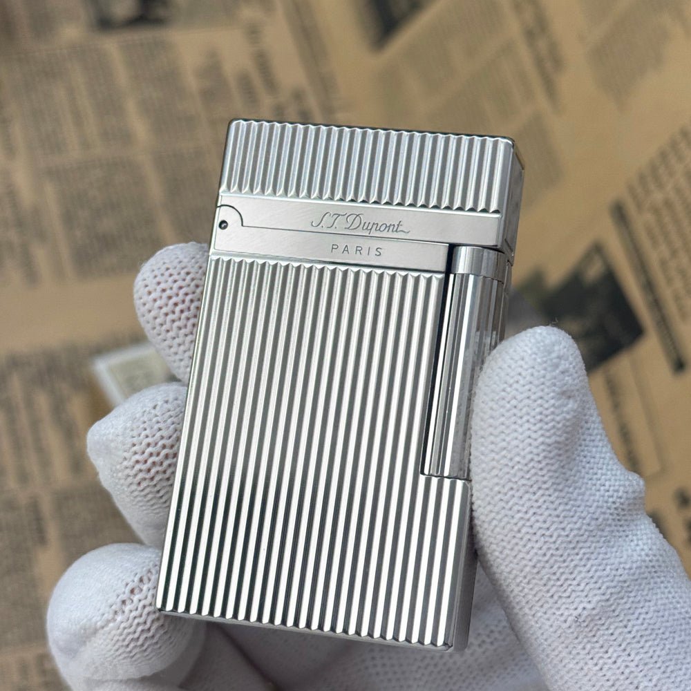 S.T. Dupont Classic Vertical Stripes Metal Lighter - View 10