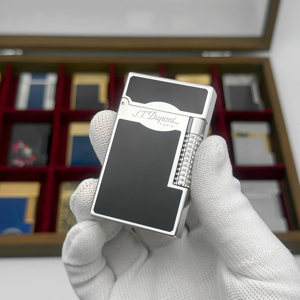 New Dial Wheel Black Classic Paint S.T. Dupont Lighter #128 Black & Blue - View 18