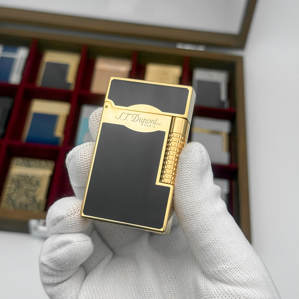 New Dial Wheel Black Classic Paint S.T. Dupont Lighter #128 Black & Blue - View 15