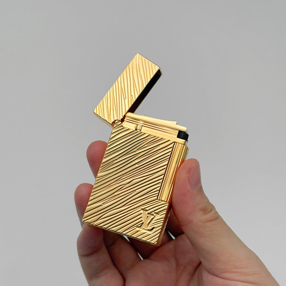 S.T. Dupont Ligne2 Brass Lighter Luxury Gold Collectible - Back View
