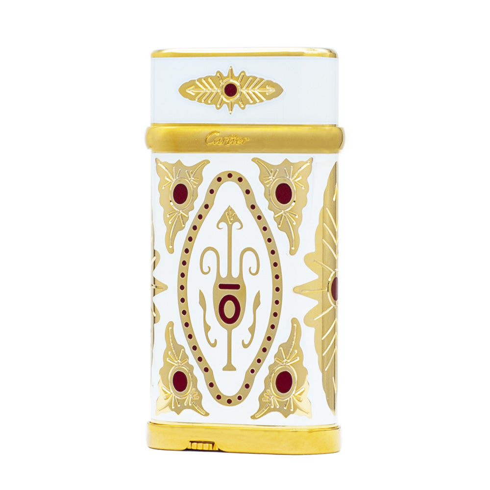 Cartier Men's White Gold-Plated Patterned Lighter