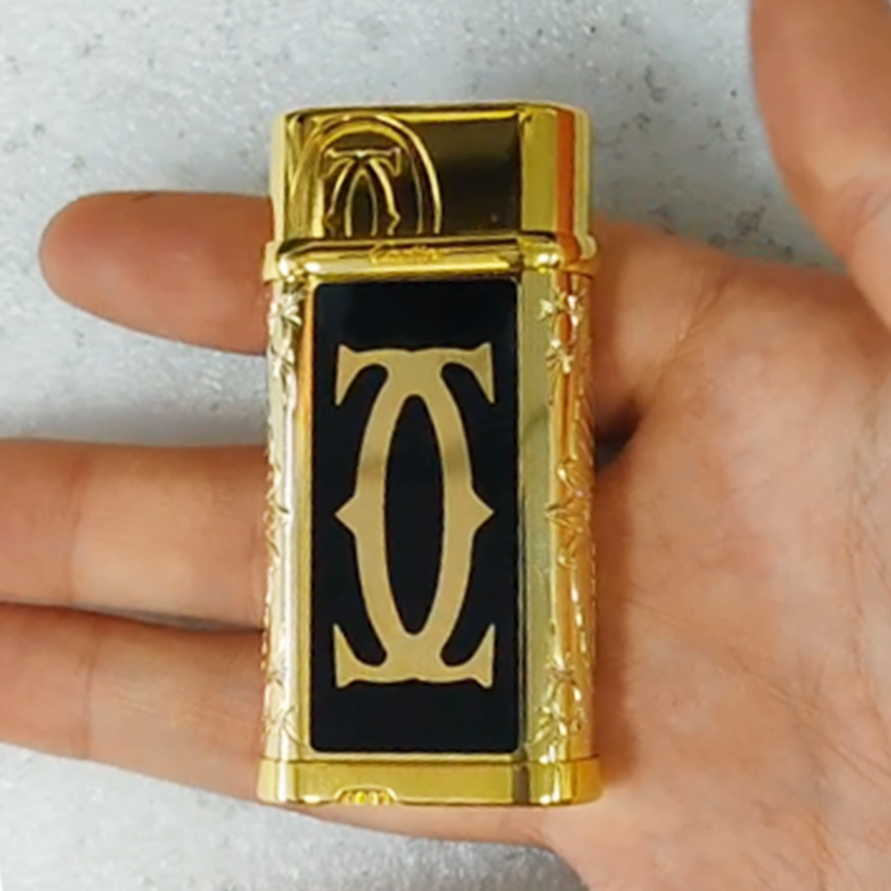 Cartier Lighter Gold Logo Inflatable Cigar Lighter - Side View