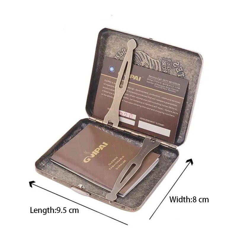 Metal Cigarette Case with Gift Box - Side View