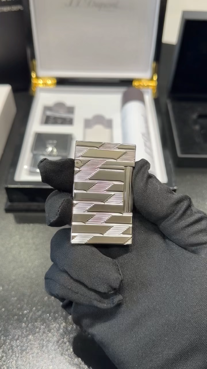 S.T. Dupont Le Grand Fire X Guilloché Palladium Lighter