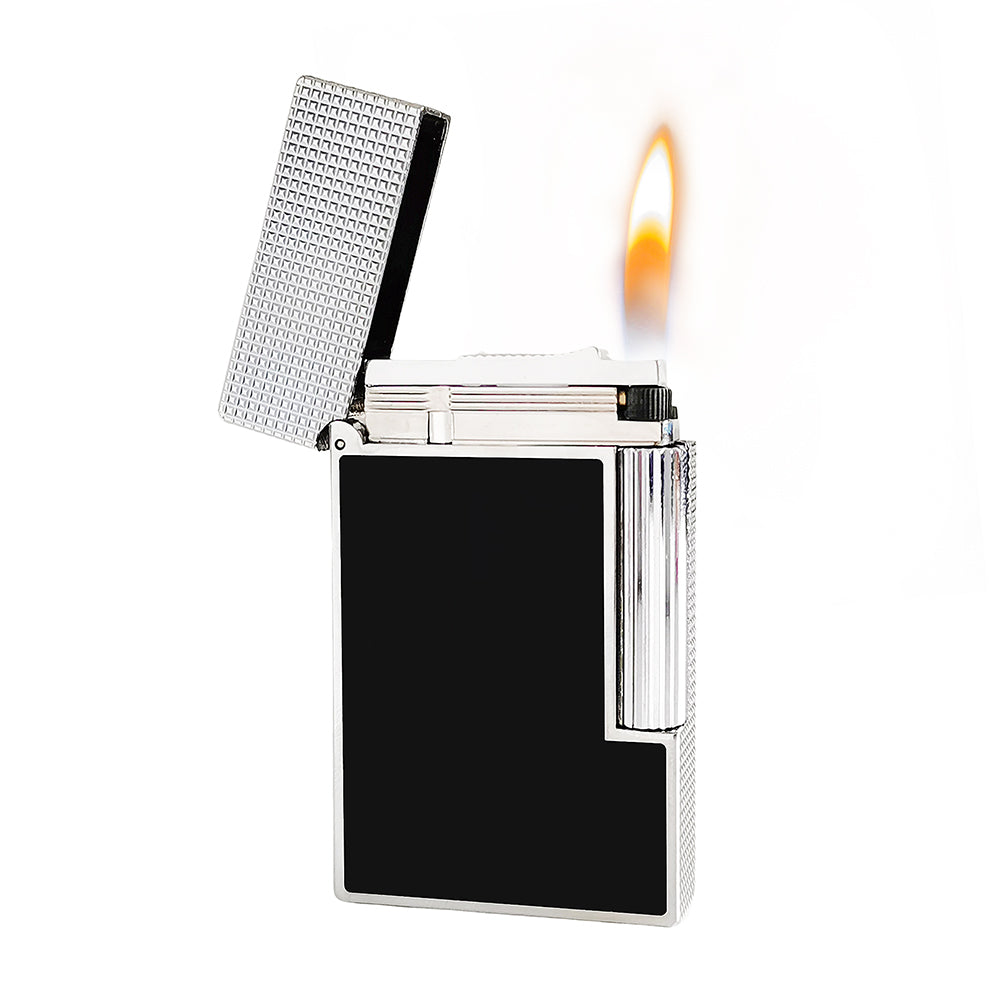 S.T. Dupont Ligne 2 Natural Lacquer Gas Lighter with Lattice Engraving - View 7