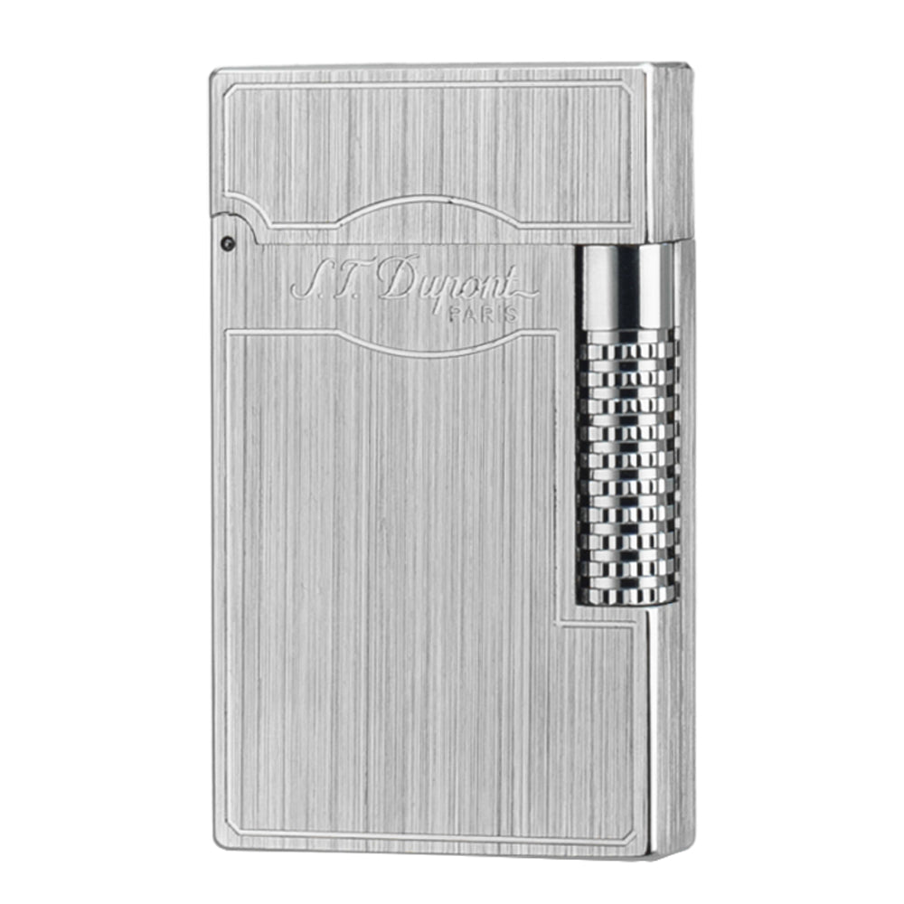 Double Flame S.T. Dupont Lighter - Silver - Angle View
