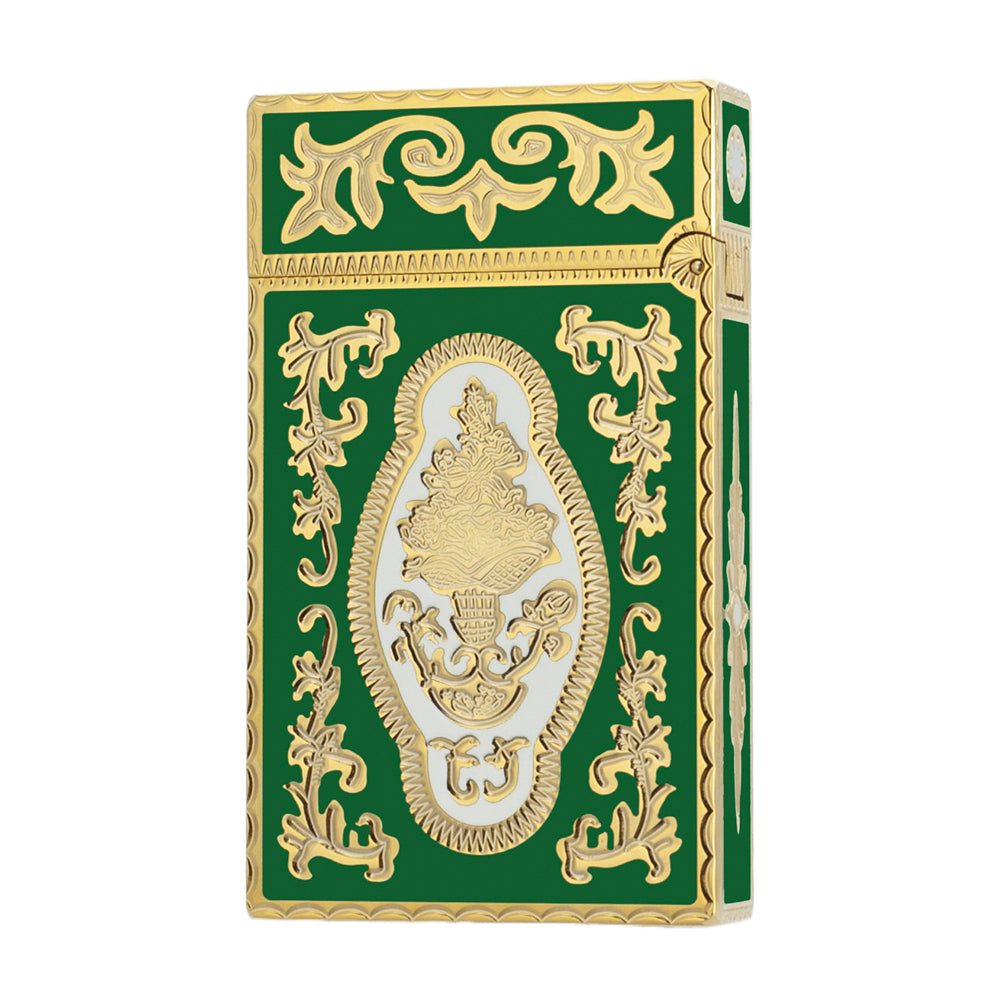 S.T. Dupont Ligne 2 Firework Green Enamel Luxury Lighter - Side View