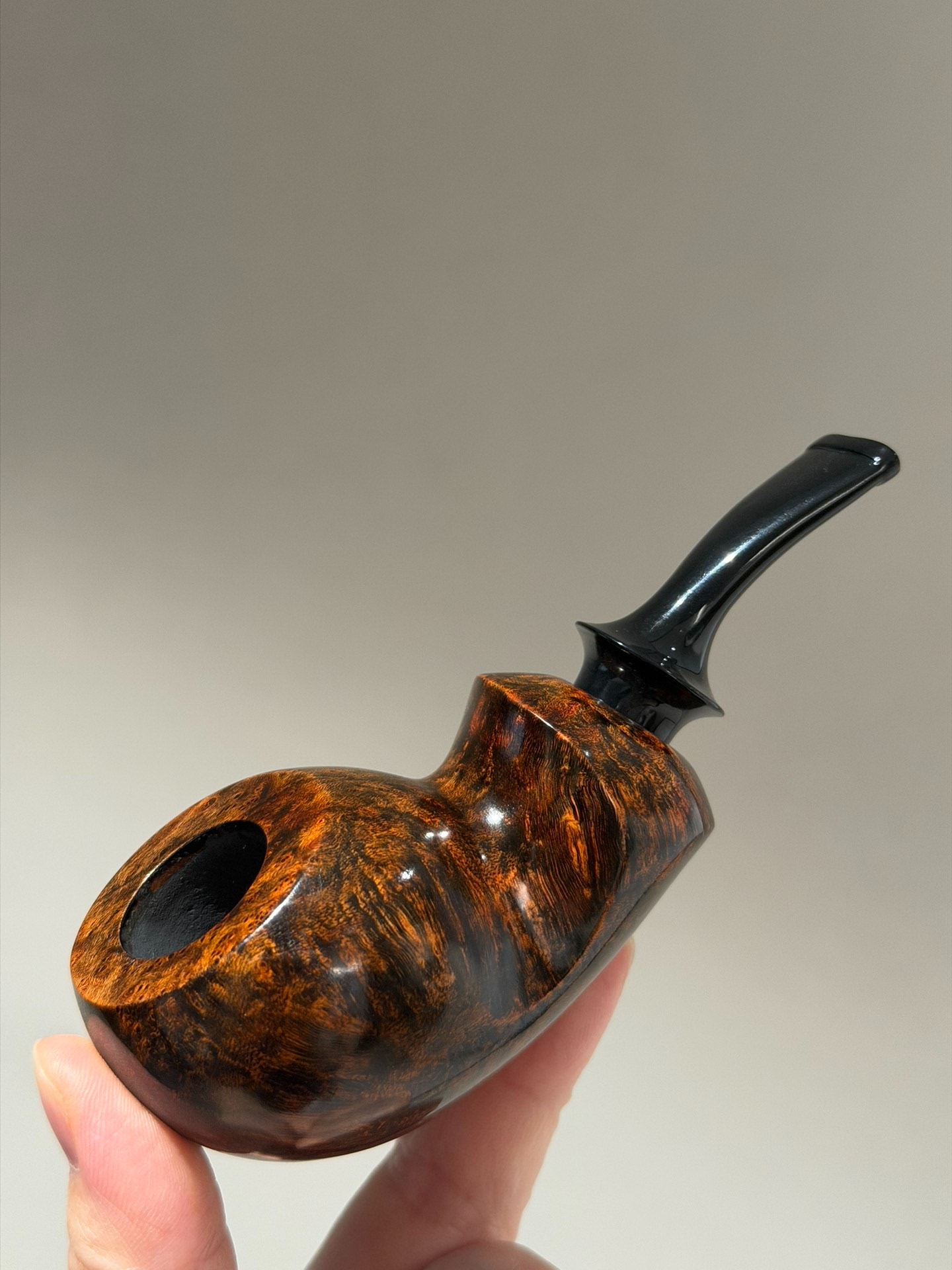 Italian Imported Briar Blowfish Pipe | Handmade Flame Grain Large Bowl Pipe