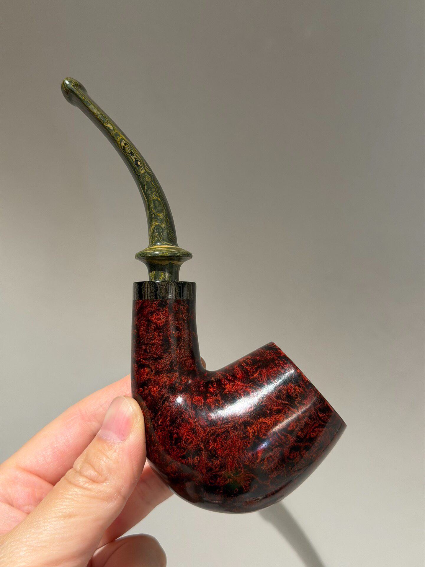 Spanish Imported Briar Holmes Pipe | Handmade Bird's Eye Grain Large Bowl Pipe