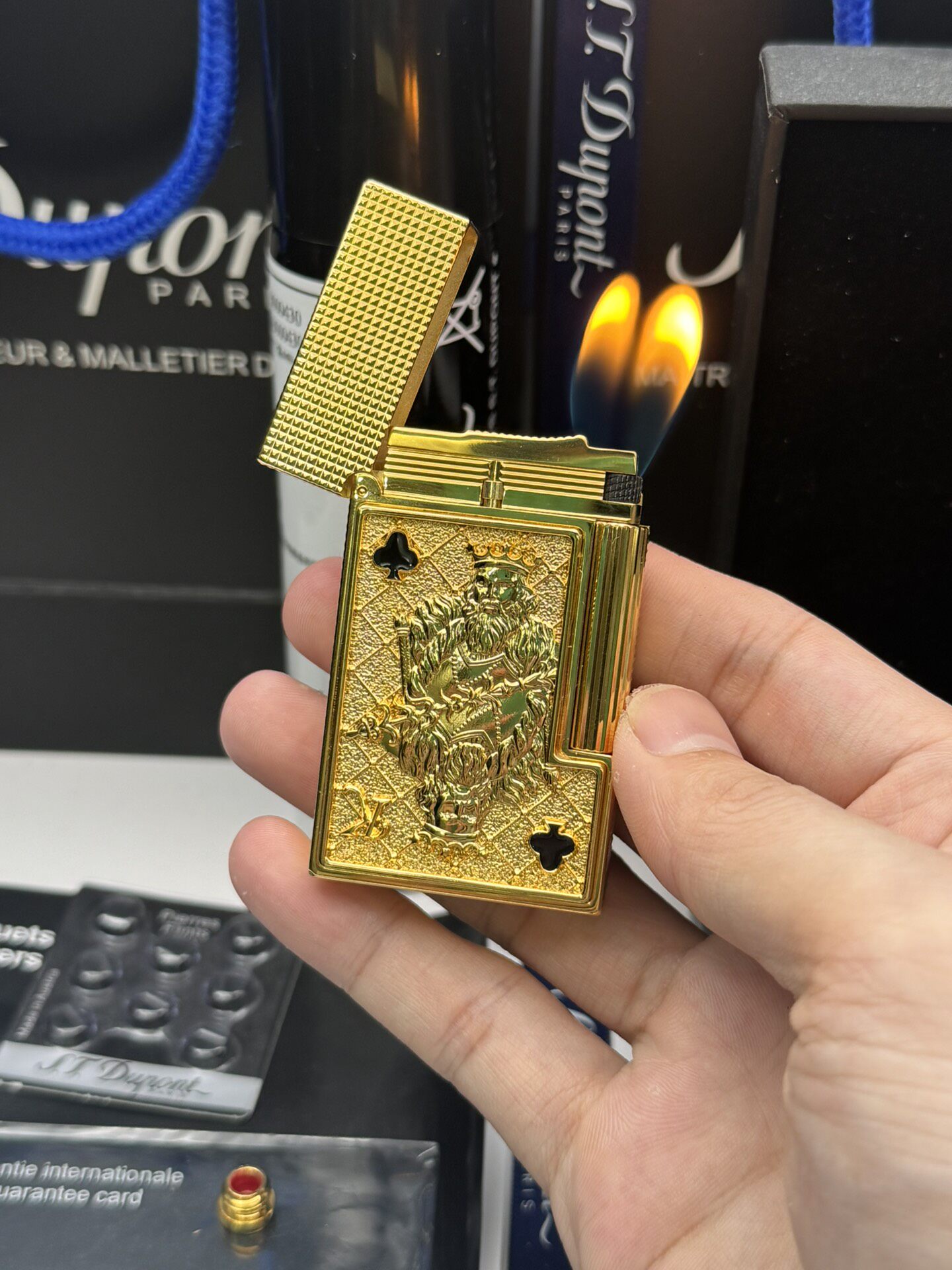King of Clubs Playing Card Limited Edition Dual Flame Copper Lighter | Luxury Collectible Lighter