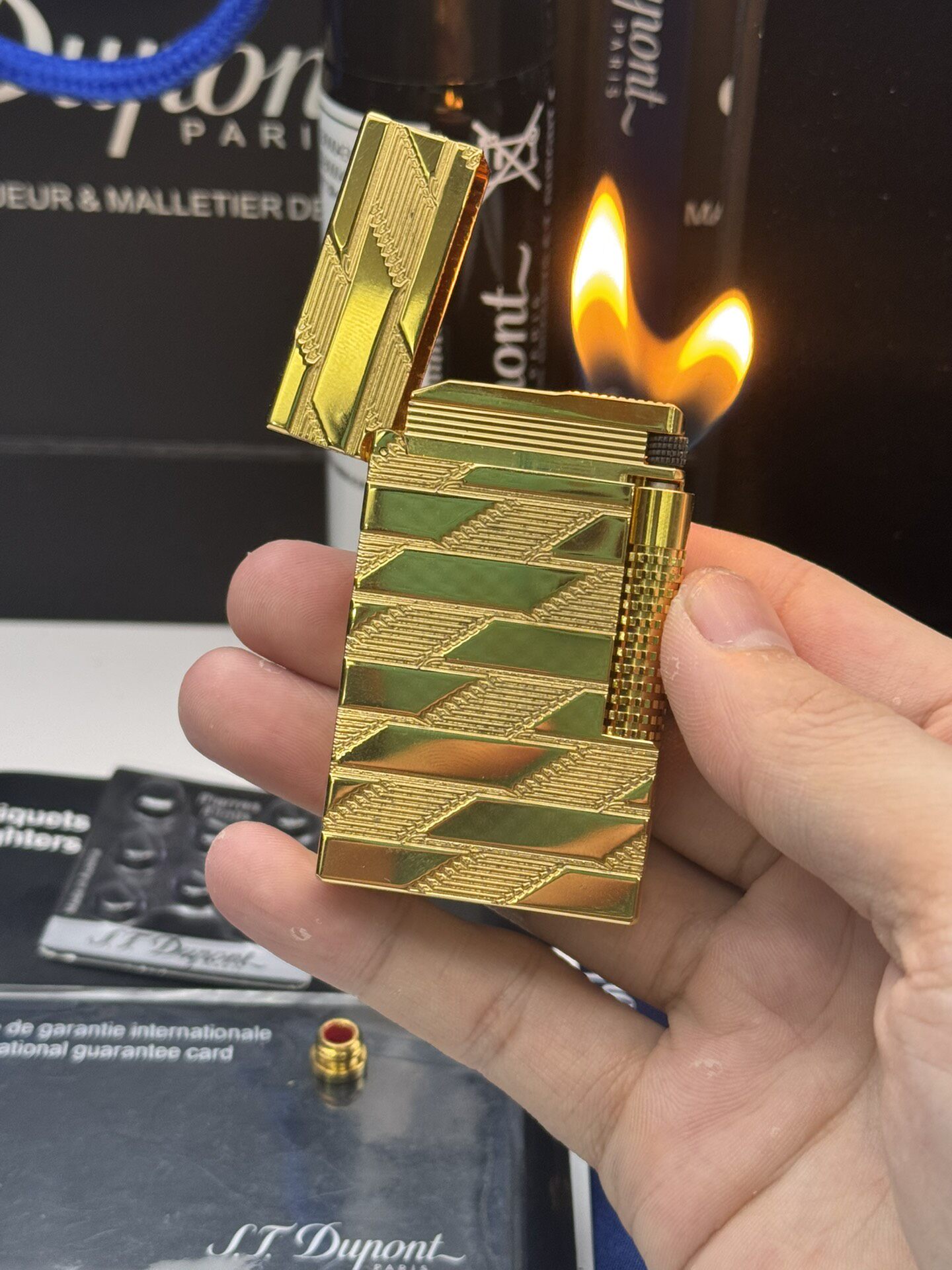 1872 Gold Grand Dual Flame Torch Lighter | Luxury Gold Plated Collectible Lighter