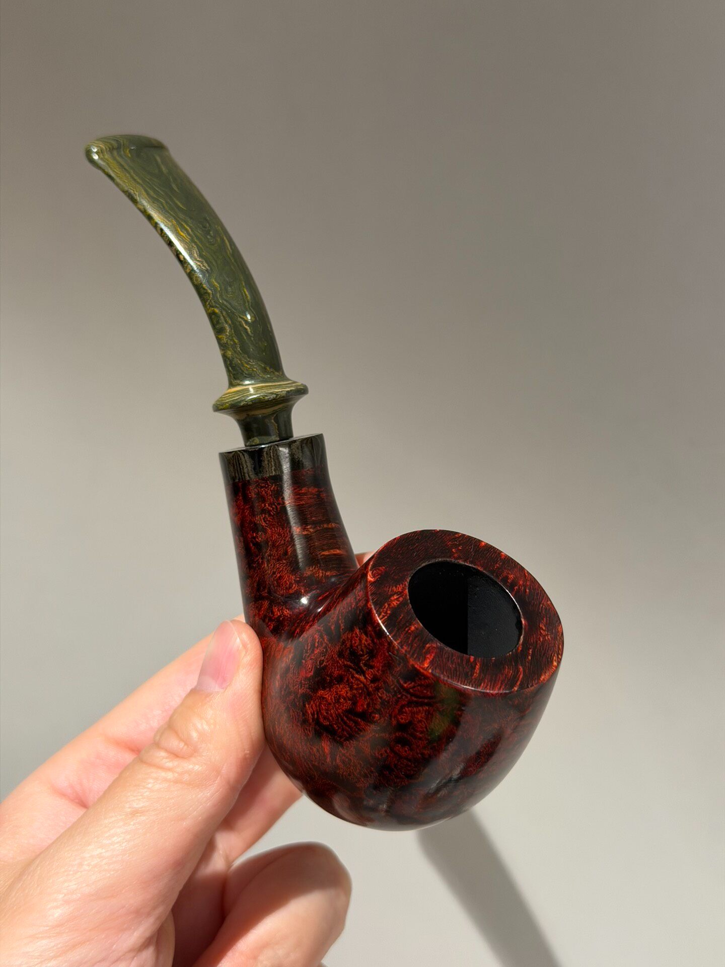 Spanish Imported Briar Holmes Pipe | Handmade Bird's Eye Grain Large Bowl Pipe