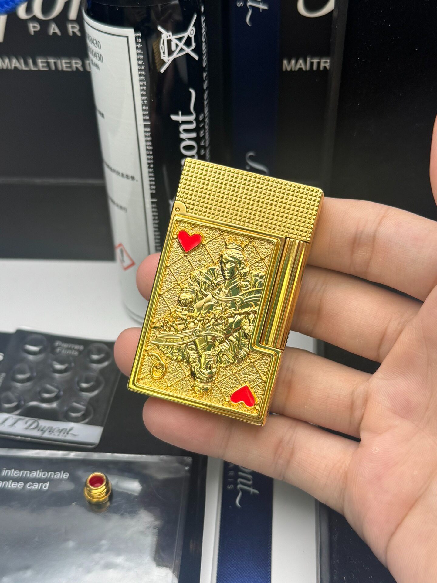 Queen of Hearts Playing Card Limited Edition Dual Flame Copper Lighter | Luxury Collectible Lighter