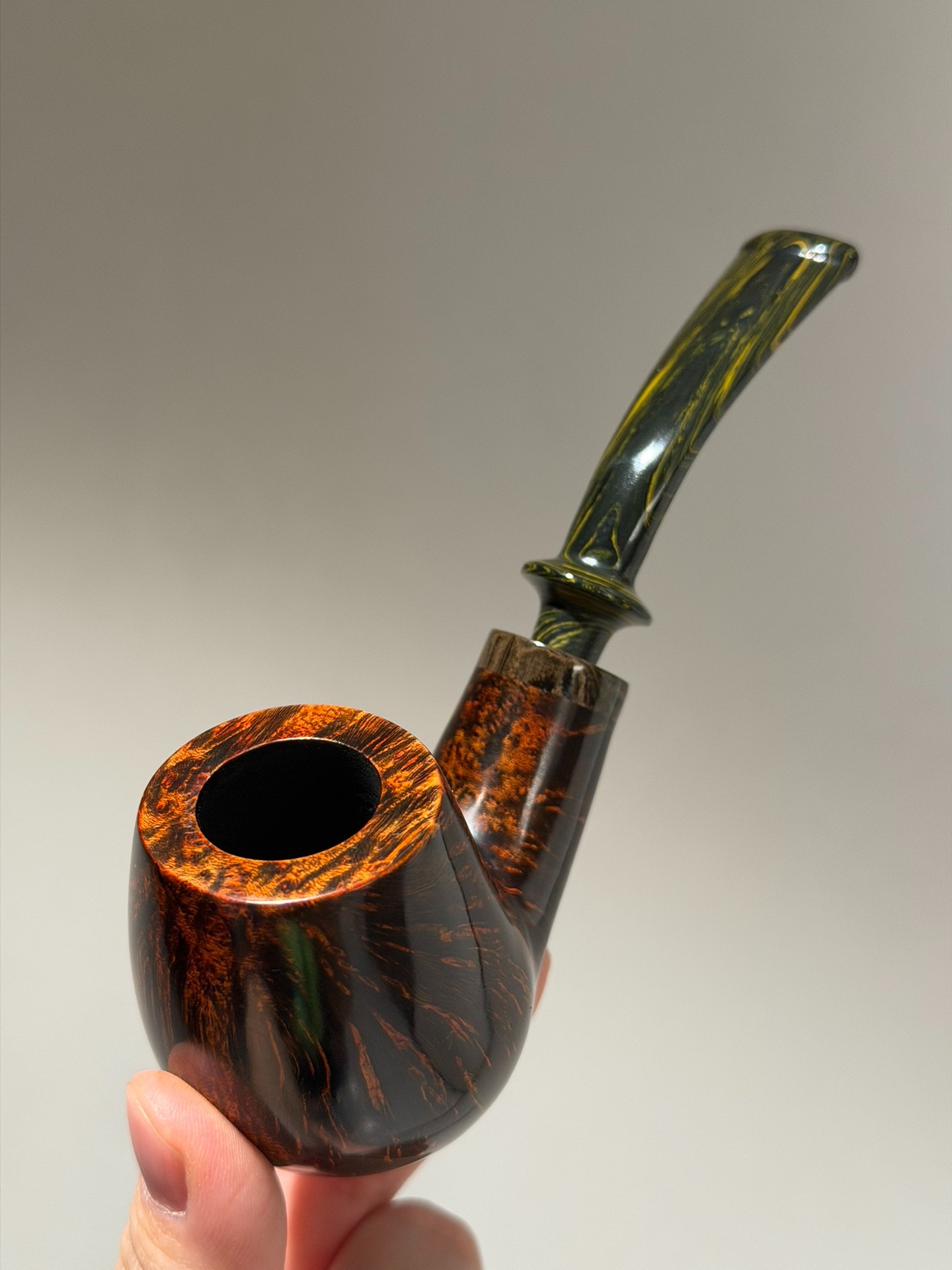 Spanish Imported Briar Holmes Pipe | Handmade Flame Grain Large Bowl Pipe