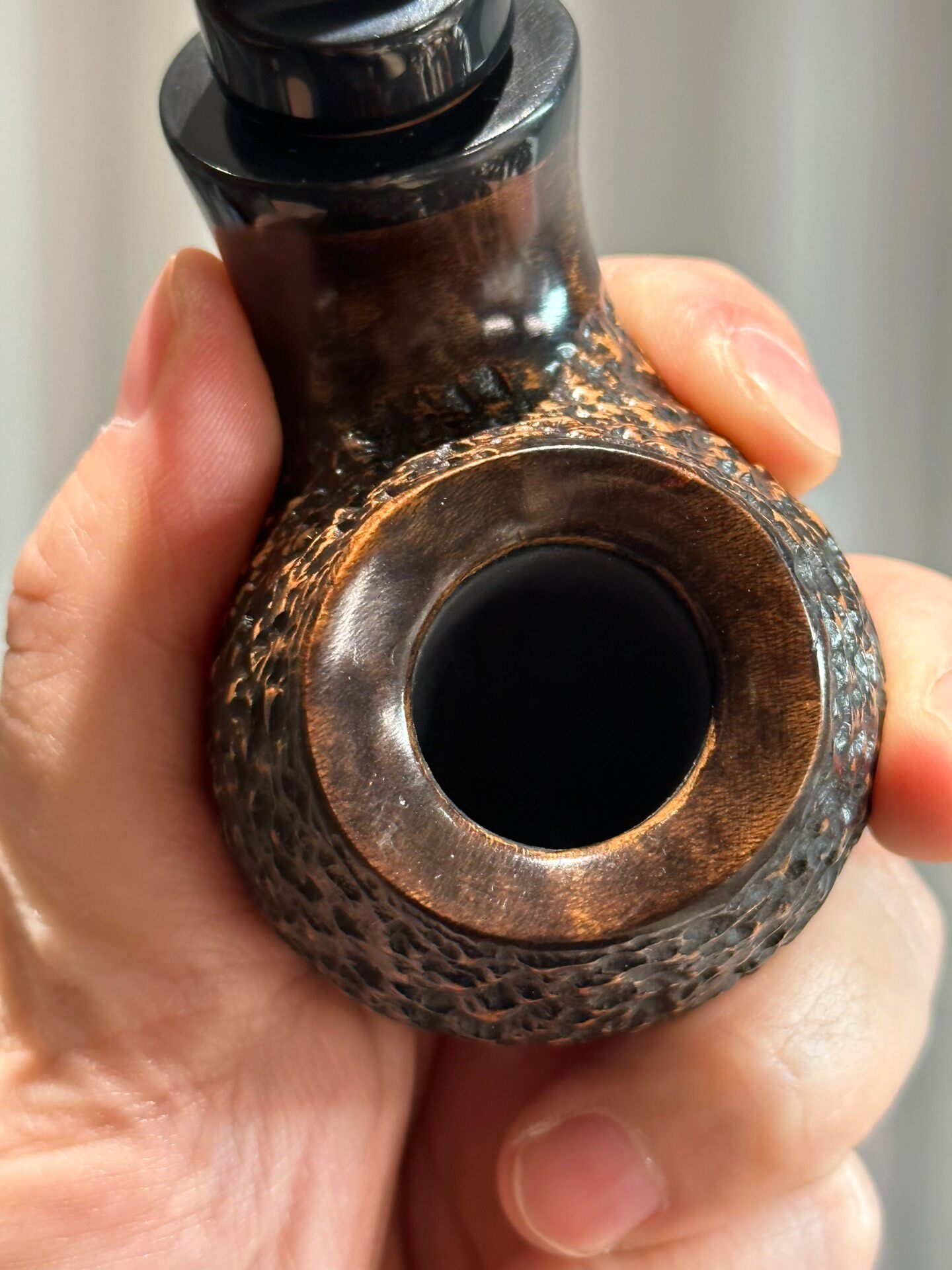 Italian Imported Briar Rusticated Apple Blowfish Pipe | Handmade Air Chamber Pipe
