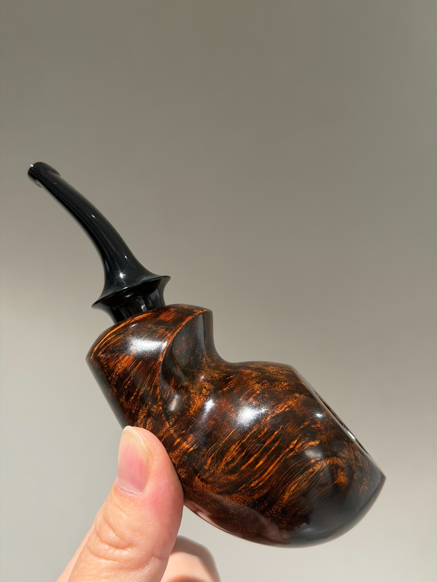 Italian Imported Briar Blowfish Pipe | Handmade Flame Grain Large Bowl Pipe