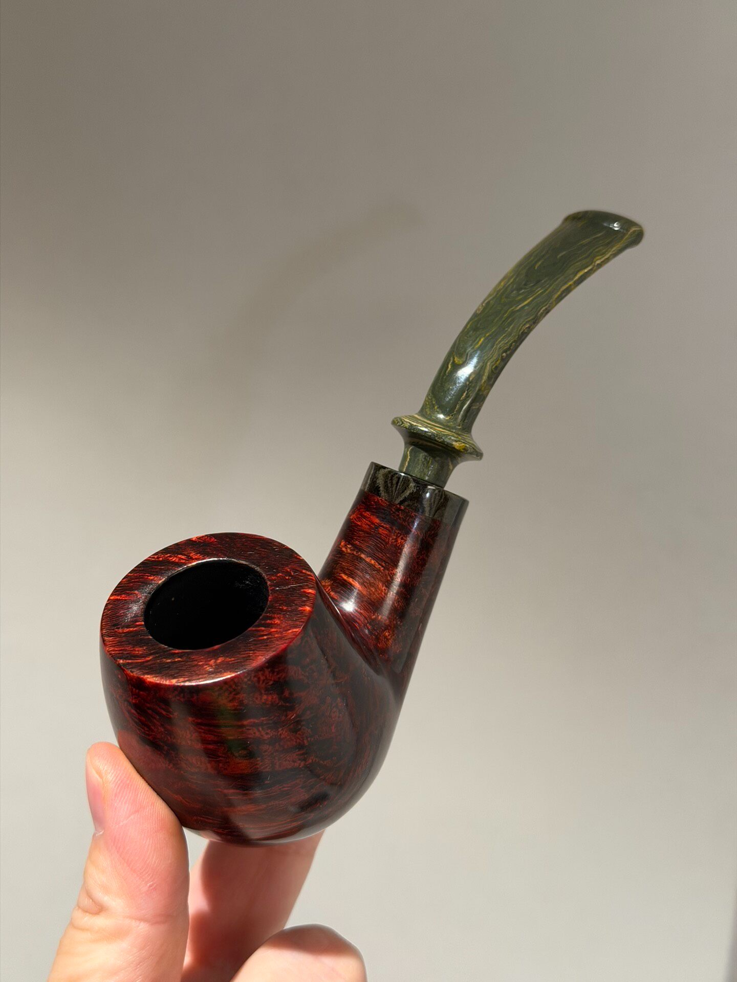 Spanish Imported Briar Holmes Pipe | Handmade Bird's Eye Grain Large Bowl Pipe