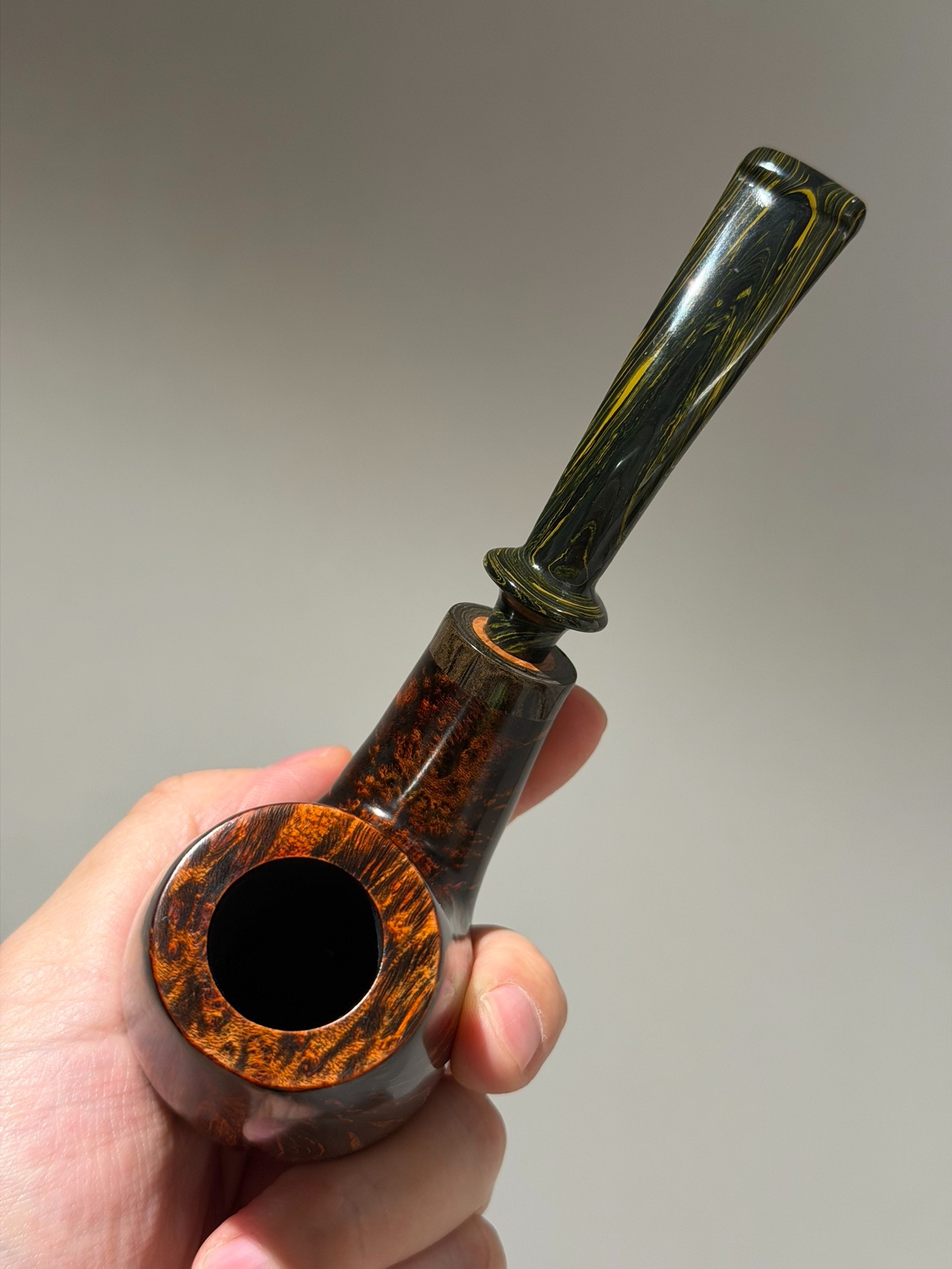 Spanish Imported Briar Holmes Pipe | Handmade Flame Grain Large Bowl Pipe