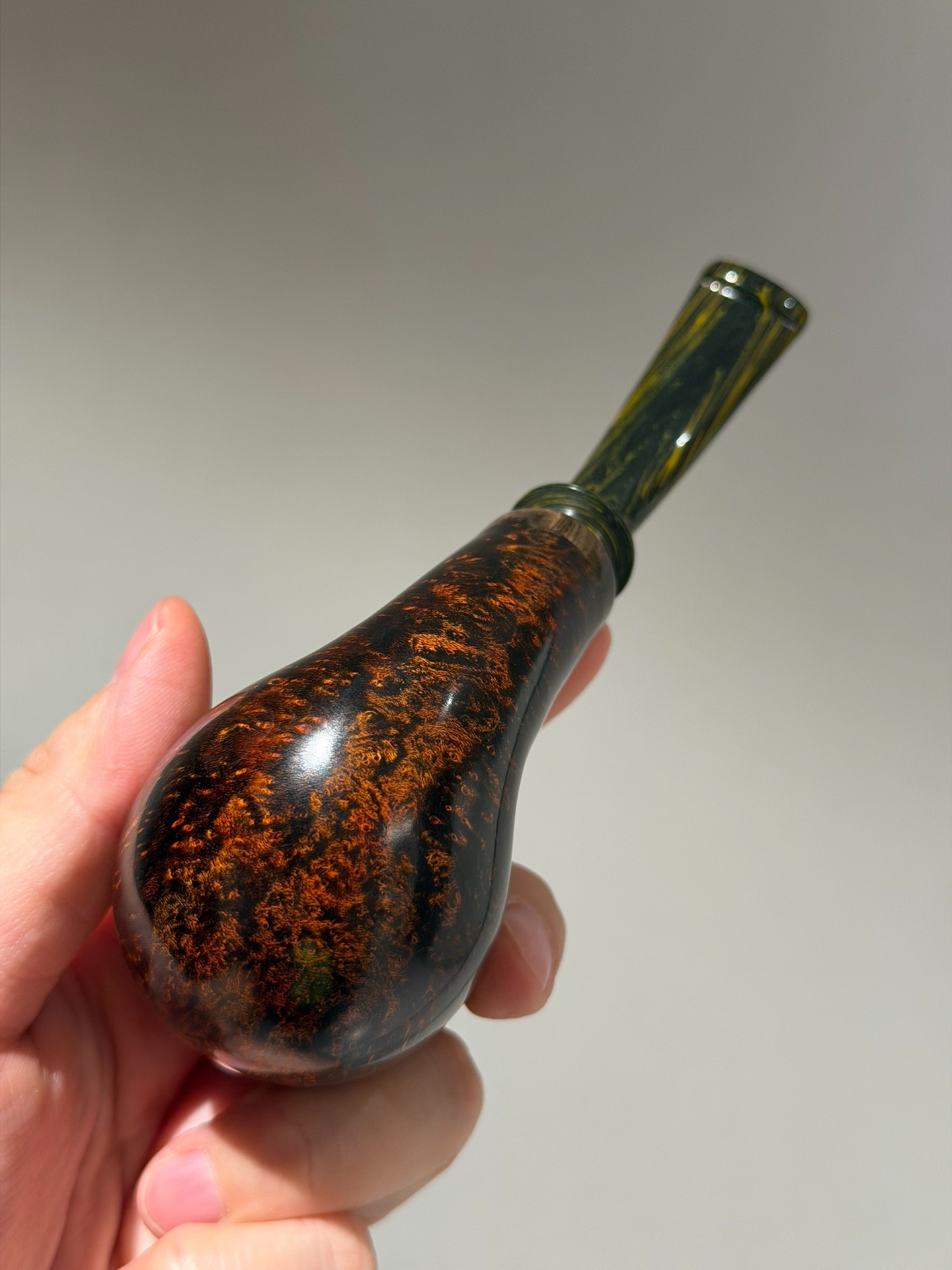 Spanish Imported Briar Holmes Pipe | Handmade Flame Grain Large Bowl Pipe