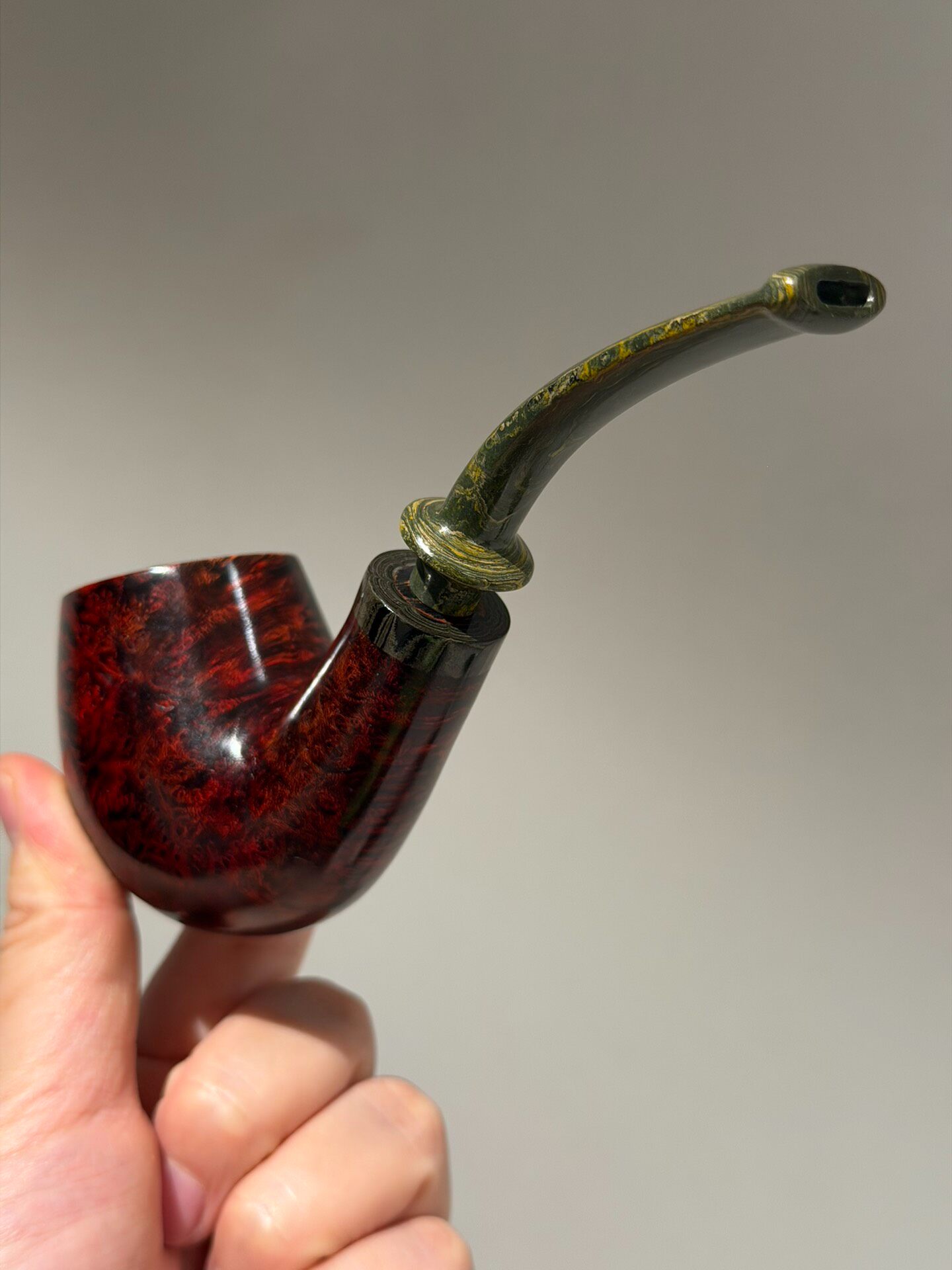 Spanish Imported Briar Holmes Pipe | Handmade Bird's Eye Grain Large Bowl Pipe