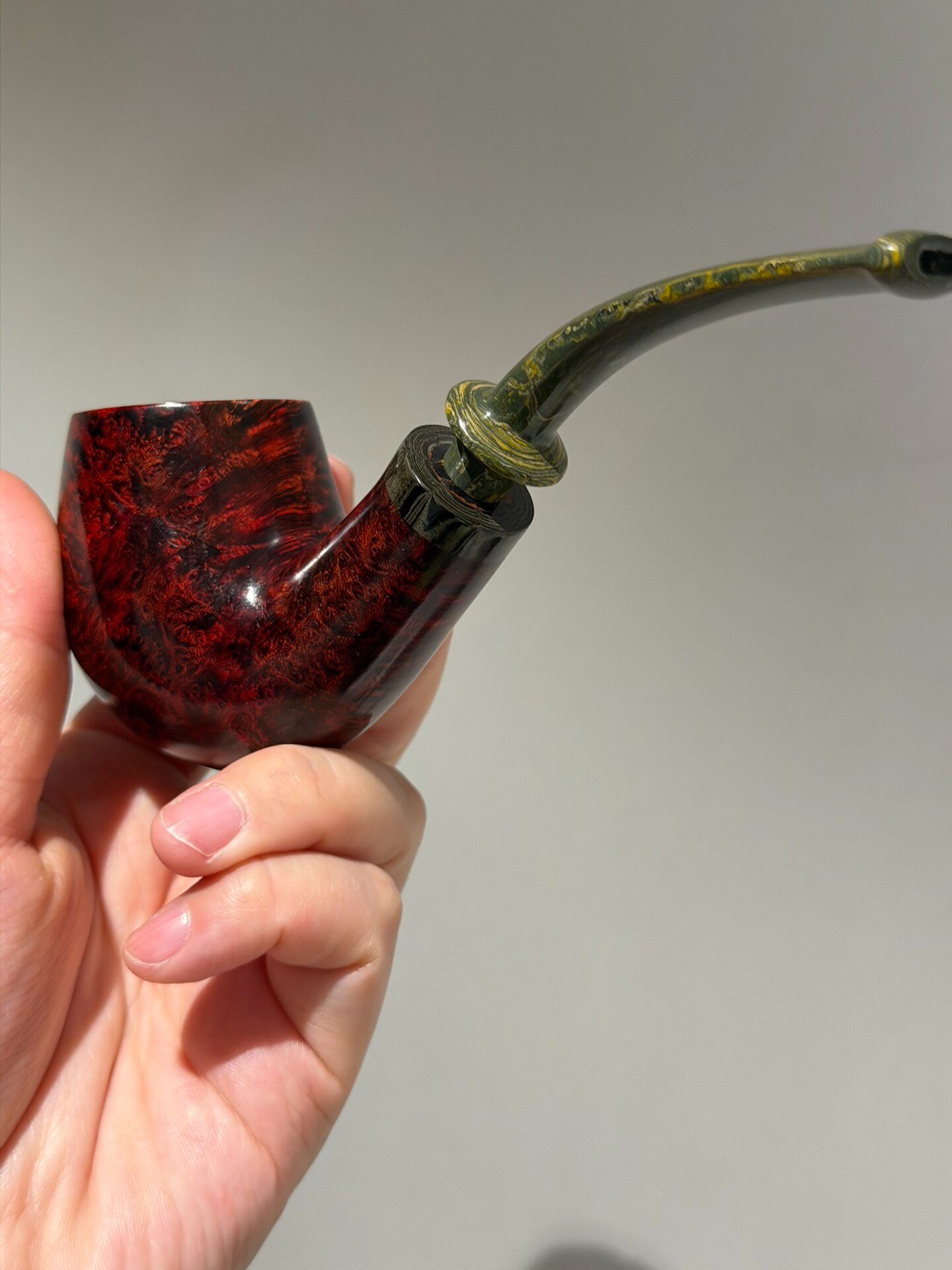 Spanish Imported Briar Holmes Pipe | Handmade Bird's Eye Grain Large Bowl Pipe