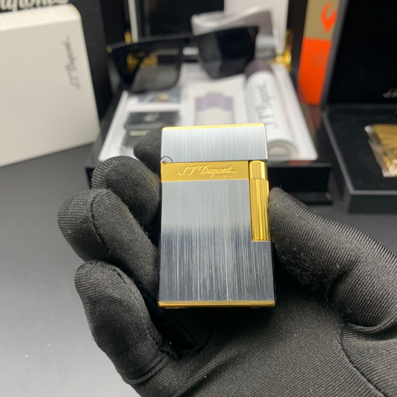 S.T. Dupont Ligne 2 Brushed Palladium Gold Lighter