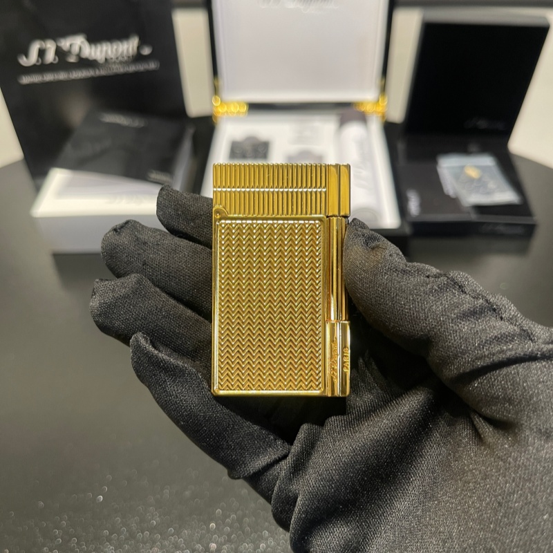 S.T. Dupont Ligne 2 Chevron Palladium Silver Lighter
