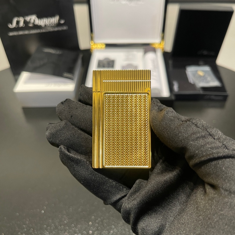 S.T. Dupont Ligne 2 Chevron Palladium Silver Lighter