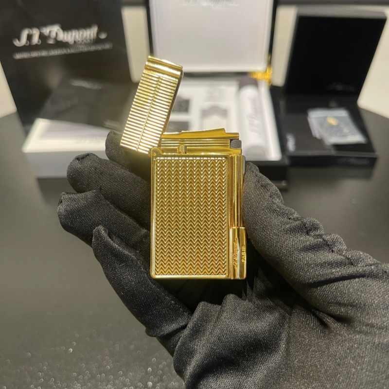 S.T. Dupont Ligne 2 Chevron Palladium Silver Lighter