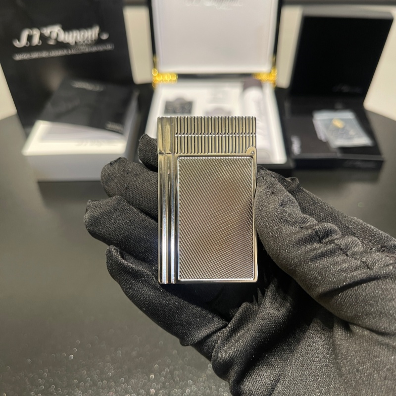 S.T. Dupont Ligne 2 Micro Diamond Guilloché Gold Lighter