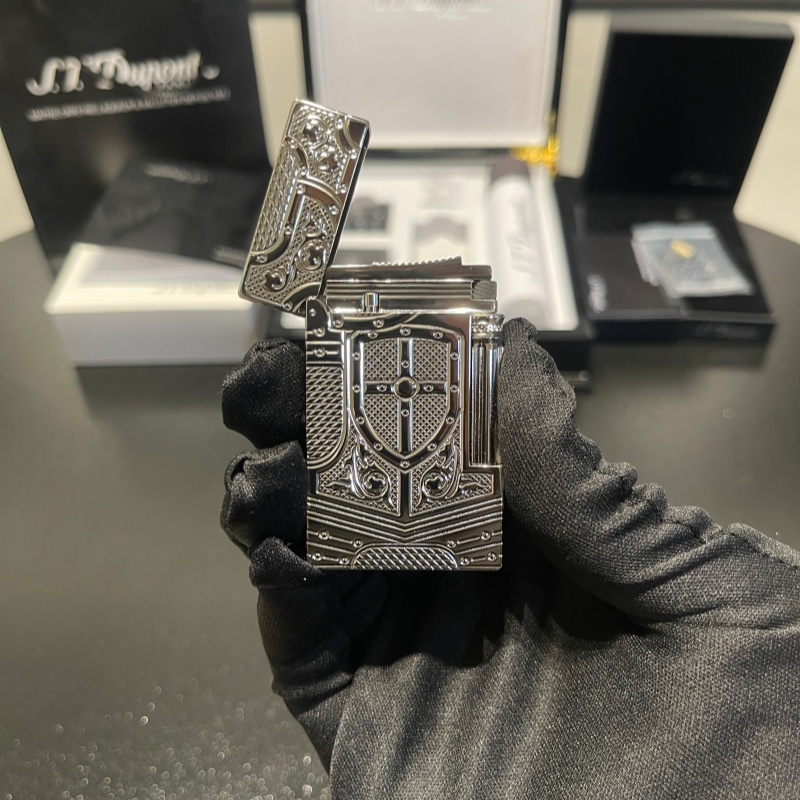 S.T. Dupont Le Grand Shield Engraved Gold Lighter