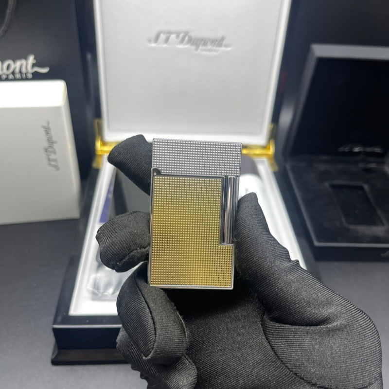S.T. Dupont Le Grand Diamond Head Palladium Lighter Rose gold