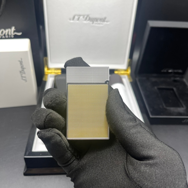 S.T. Dupont Le Grand Diamond Head Palladium Lighter Rose gold
